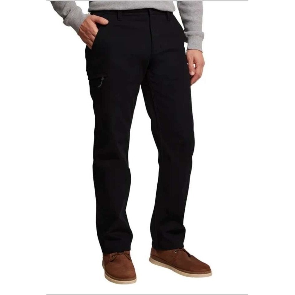 New Weatherproof Men's 38x29 Black Fleece Lined Canvas Utility Pants Relaxed Fit